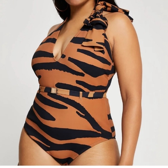 river island leopard swimsuit
